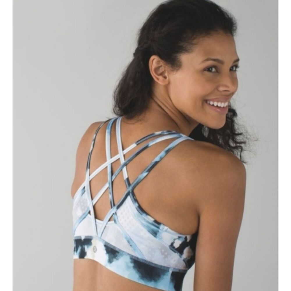 Lululemon Strap It Like It's Hot Bra Blooming Pixie Aquamarine Multi Women's 4